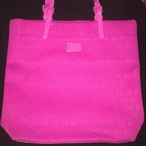 AUTHENTIC MICHAEL KORS Neon Pink Cushion Tote Bag